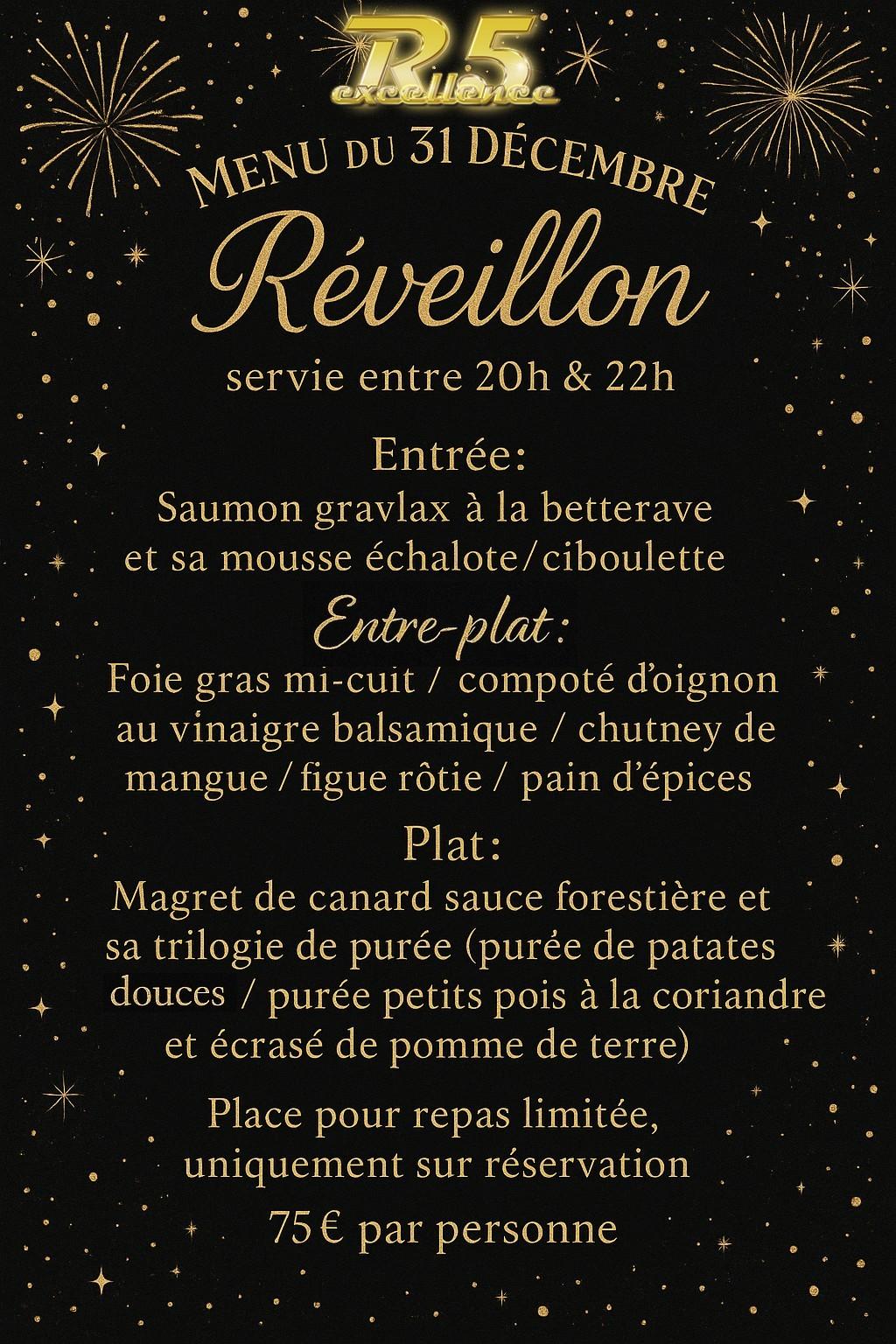 Menu du 31 decembre reveillon